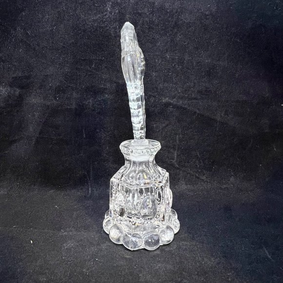 Vintage L E Smith Glass Co Beaded Medallion Perfume Bottle With Stopper - Picture 5 of 10